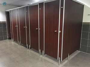 Vách ngăn vệ sinh tấm compact hpl màu vân đá, giả đá hiện đại sang trọng