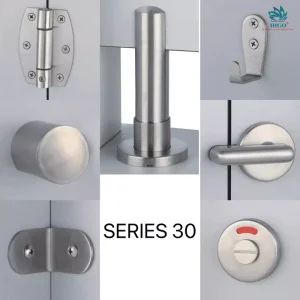 Tìm hiểu các loại phụ kiện vách ngăn vệ sinh compact hoàn thiện