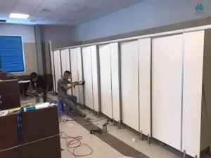 Thi công vách ngăn vệ sinh phòng tắm bằng nhựa compact cực đẹp