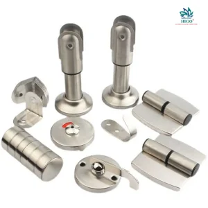 Phụ kiện vách ngăn nhà vệ sinh compact hpl inox 304 gồm mấy loại?