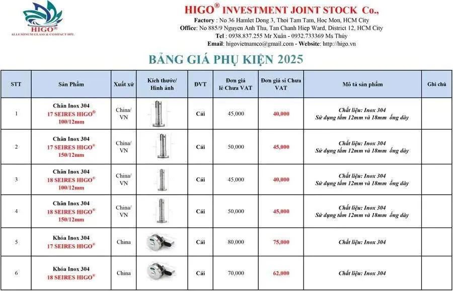 Cùng bộ PHỤ KIỆN VÁCH NGĂN VỆ SINH INOX 304