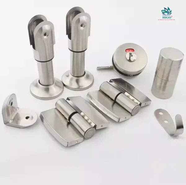 Bộ phụ kiện vách ngăn vệ sinh hpl đạt inox 304 – Nâng tầm thẩm mỹ và độ bền cho công trình